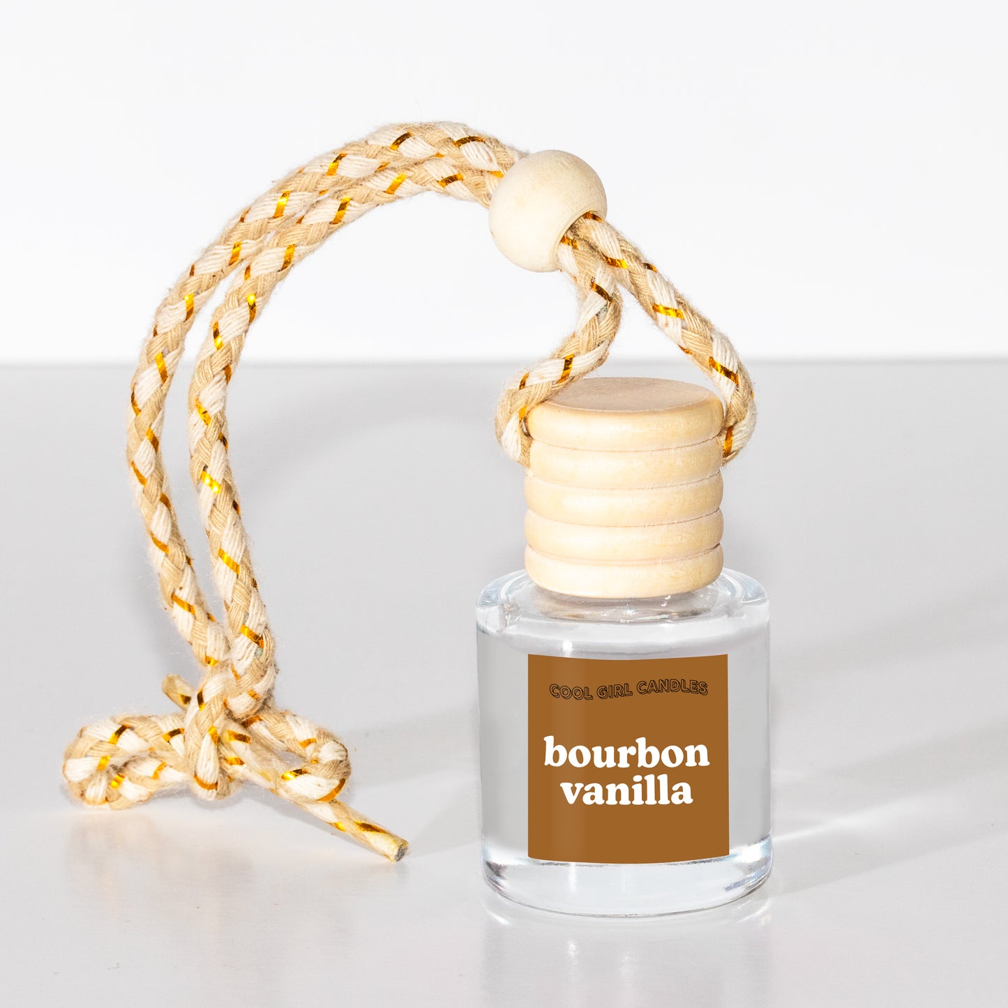 Bourbon Vanilla scented car freshener hanging