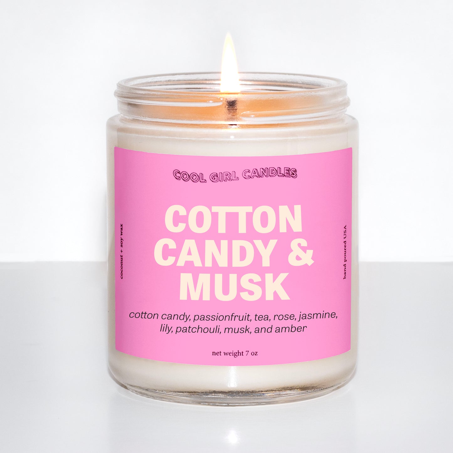 Cotton Candy Musk is a fun, delicious, sweet candle inspired by days at the boardwalk eating cotton candy and having fun in the sun! It's part of the cool girl candles summer candle collection