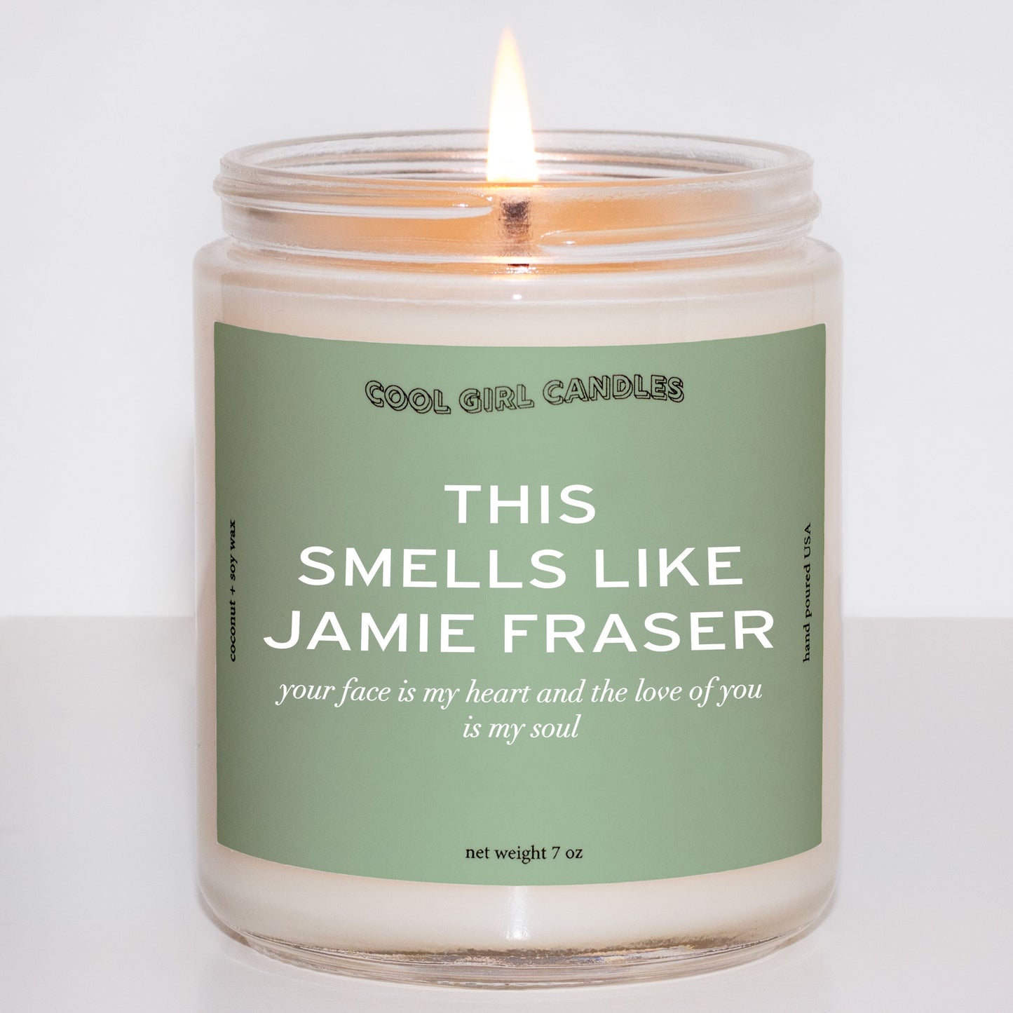 This smells like Jamie Fraser scented candle outlander fan gift