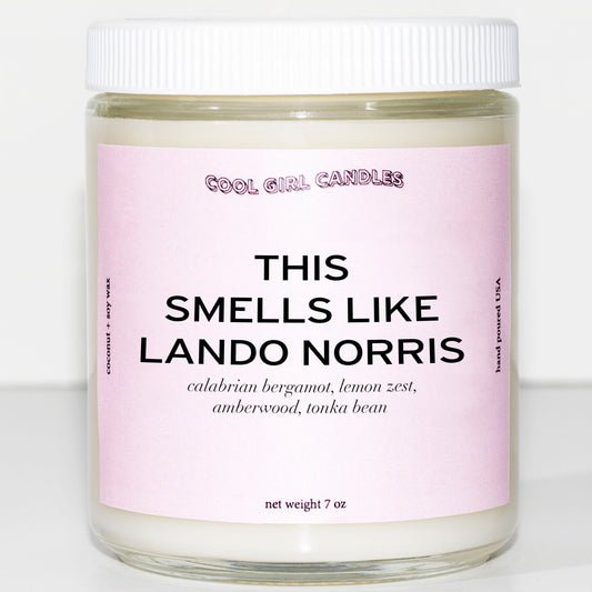 F1 fan gift featuring our This Smells Like Lando Norris by Cool Girl Candles