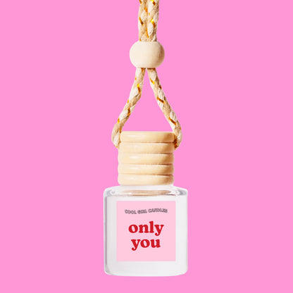 only you glossier you dupe hanging car freshener by cool girl candles