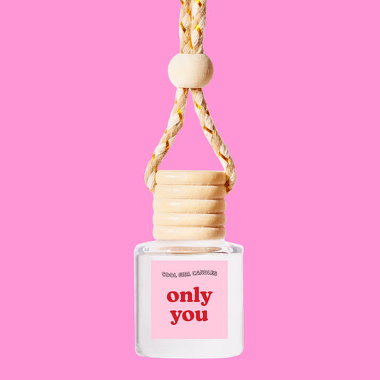 only you glossier you dupe hanging car freshener by cool girl candles