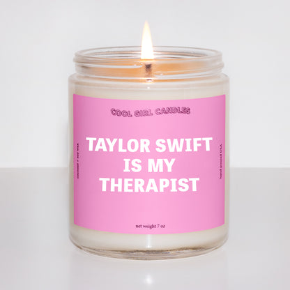 Taylor Swift is my therapist Taylor swiftie fan gift candle by cool girl candles