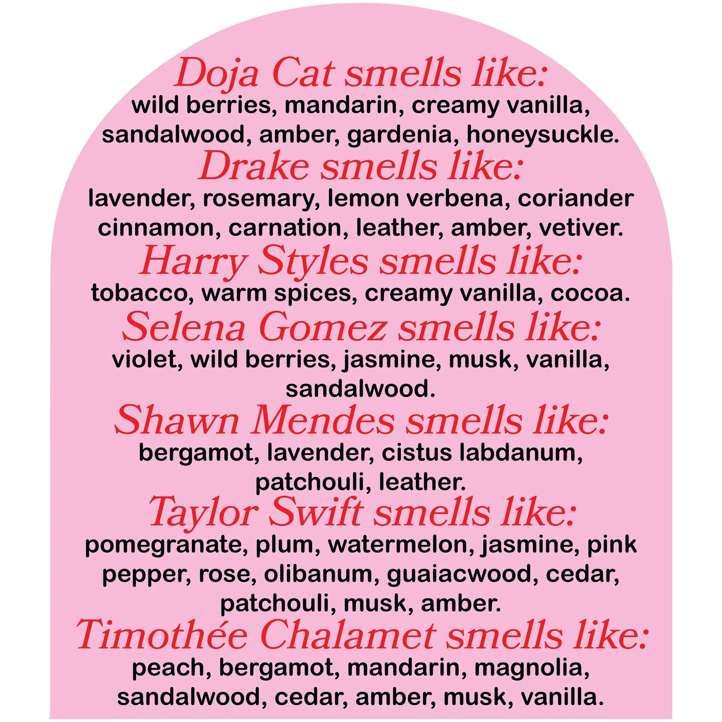 pop culture candles that smell like drake, harry styles, timothee chalamet, chris evans, sebastian stan, pedro pascal, taylor swift, doja cat, dylan o brien, evan peters, and more celebrities. Celebrity scented candles by cool girl candles