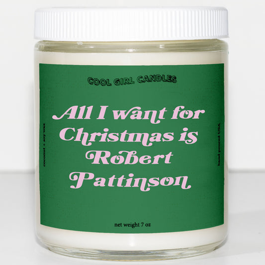 all i want for christmas is robert pattinson candle this smells like robert pattinson candle cute christmas aesthetic decor cedric candle twilight candle edward cullen candle