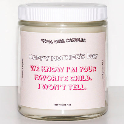 favorite child candle by cool girl candles aesthetic mothers day gift candle funny candle for mothers day gift for mom