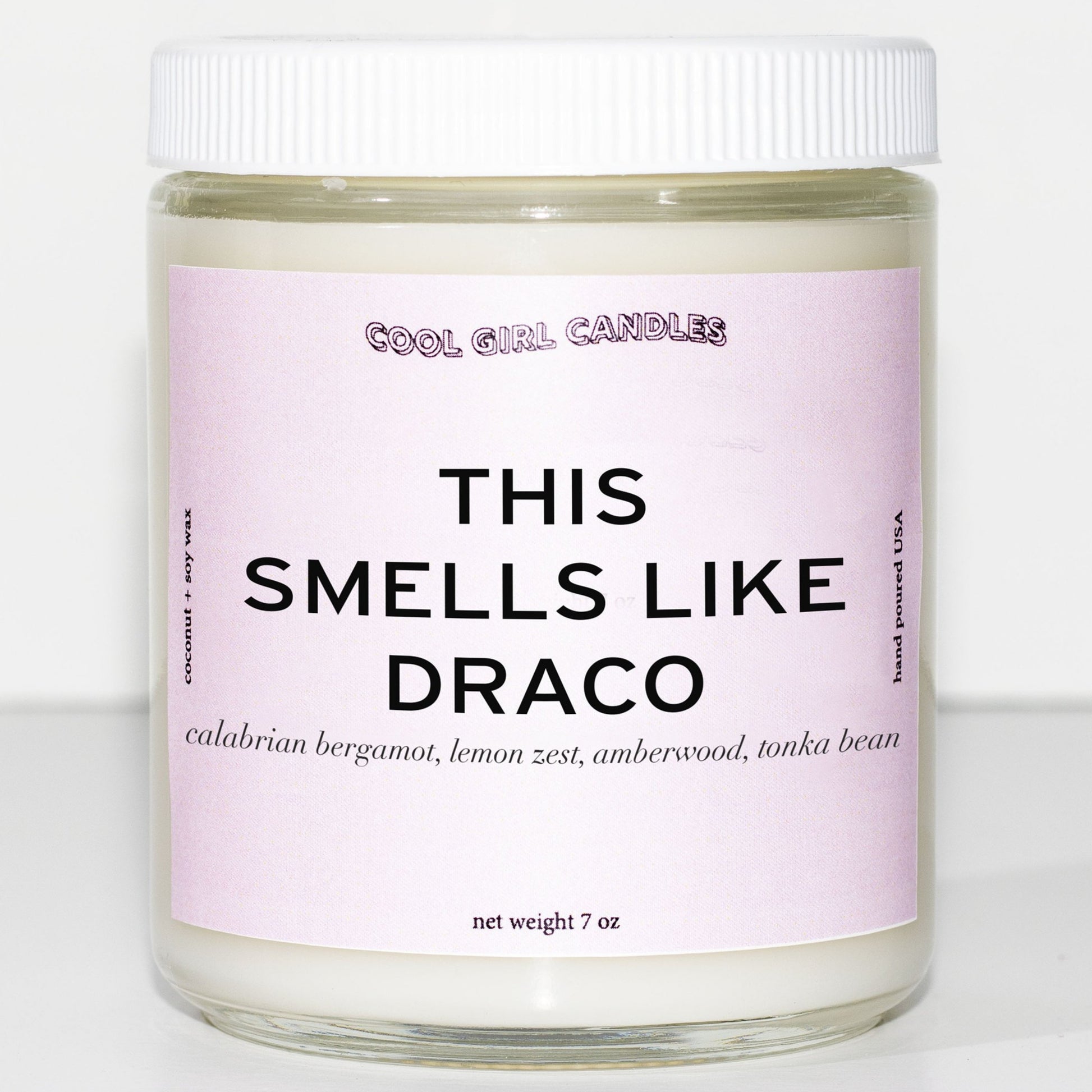 this smells like draco malfoy candle pink draco aesthetic cute soy candle