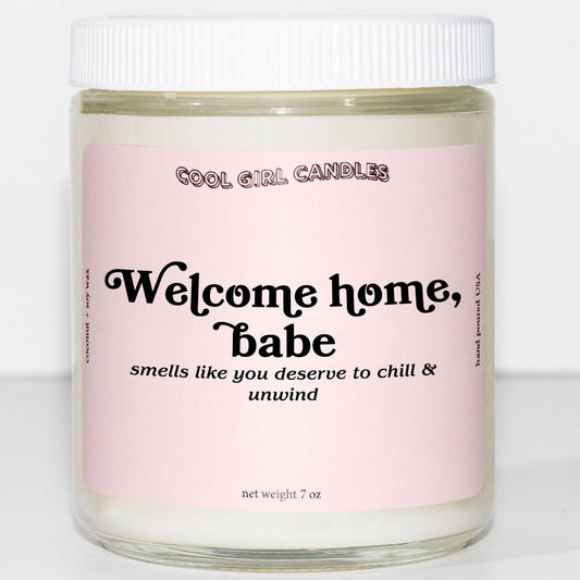 welcome home babe candle