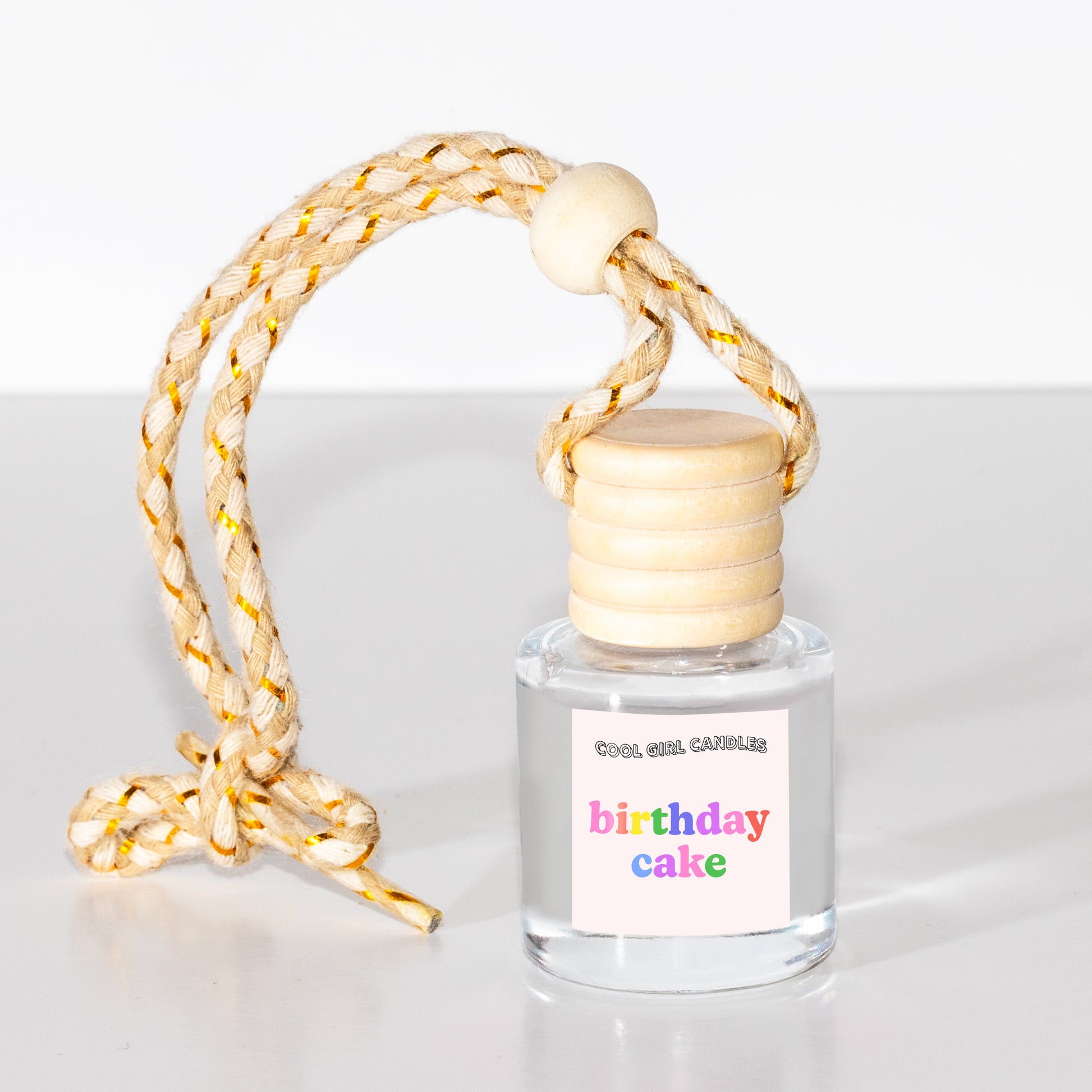 Birthday Cake scented hanging car freshener by cool girl candles