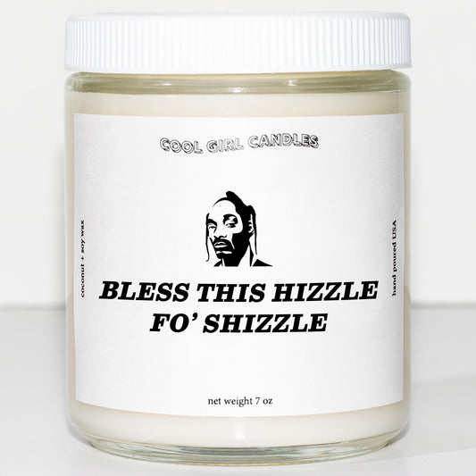 a funny unique housewarming gift that has snoop Dogg and says bless this hizzle fo shizzle