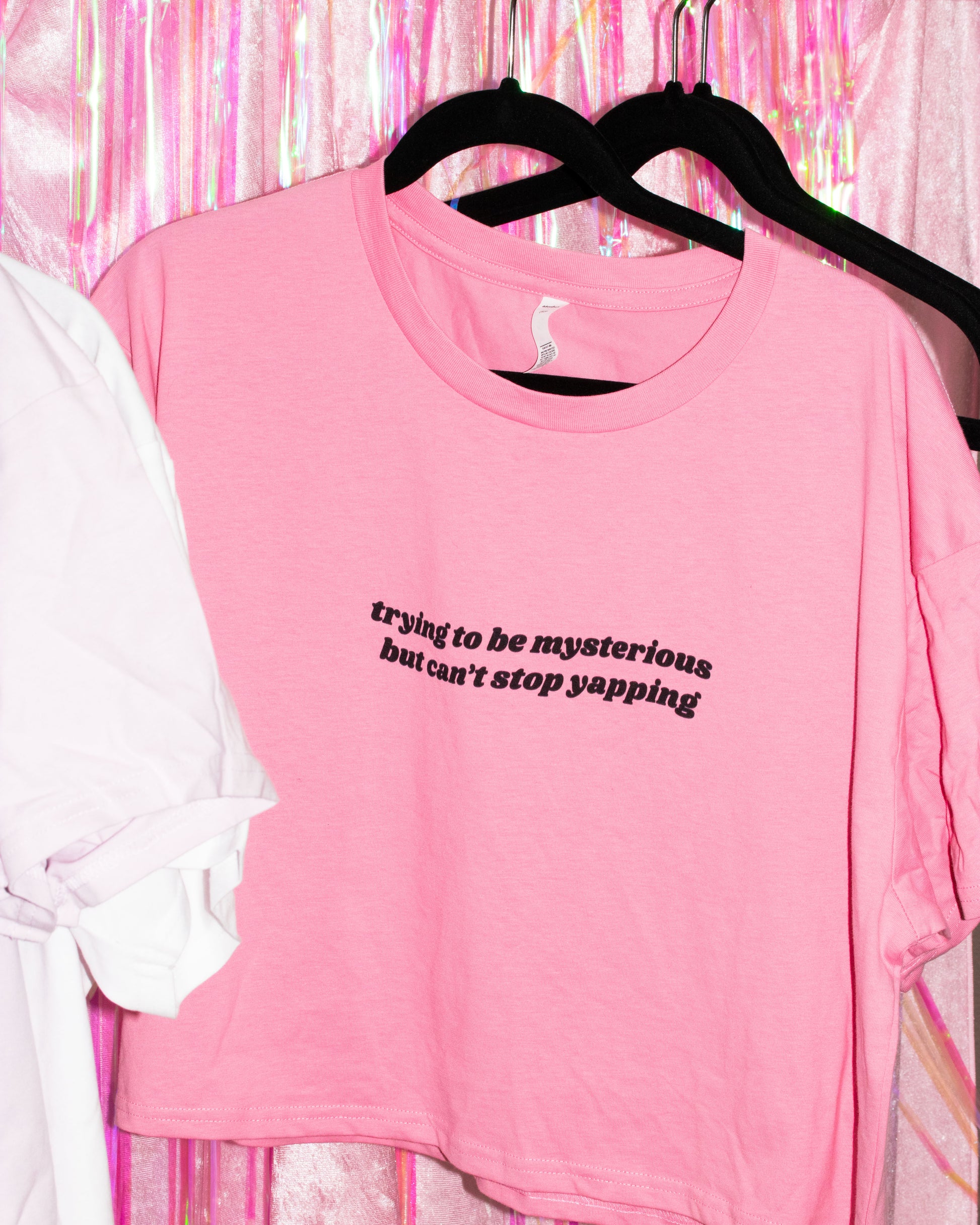 trying to be mysterious can't stop yapping shirt by cool girl candles