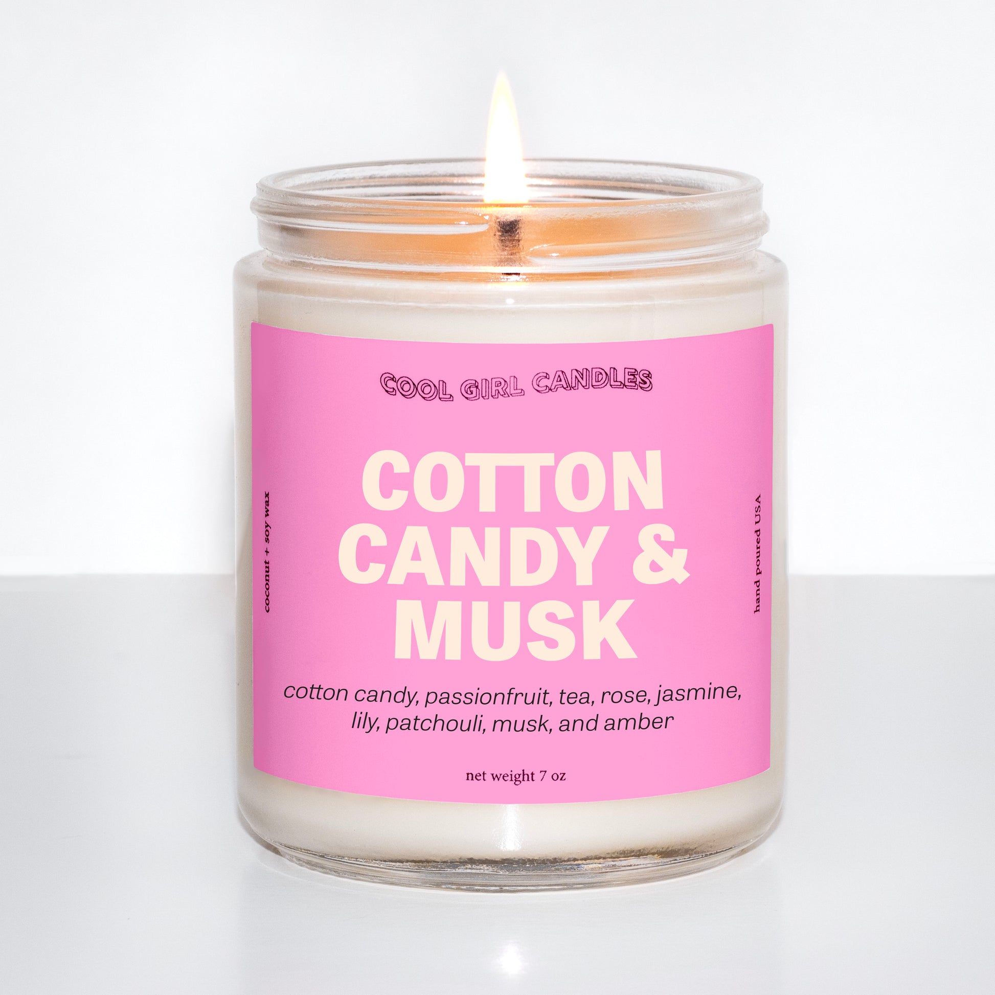Cotton Candy Musk is a fun, delicious, sweet candle inspired by days at the boardwalk eating cotton candy and having fun in the sun! It's part of the cool girl candles summer candle collection