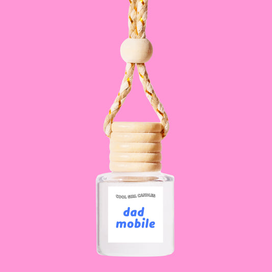 fun Father's Day gift for dad featuring a hanging car freshener that says dad mobile