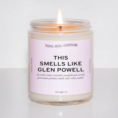 this smells like glen powell pop culture candle