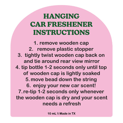 Jasmine & Pink Dragonfruit Scented Car Freshener