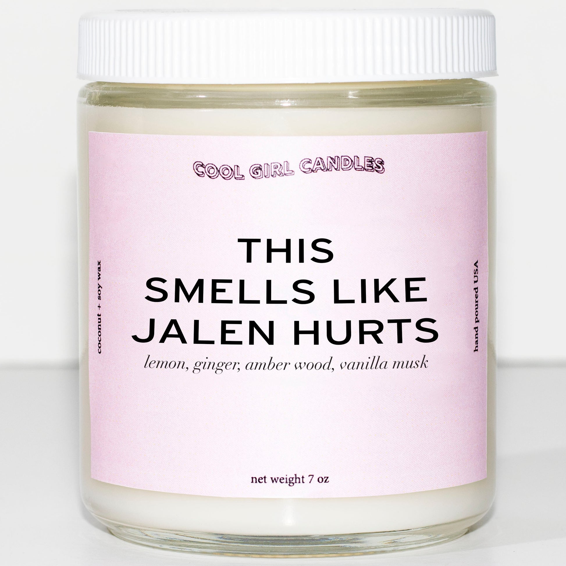 A candle made for your favorite Philadelphia Eagles quarterback! Light to make your room smell like Jalen Hurts 