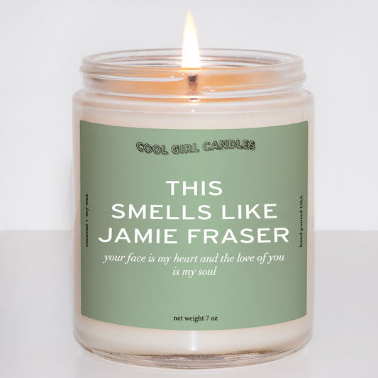 This smells like Jamie Fraser scented candle outlander fan gift