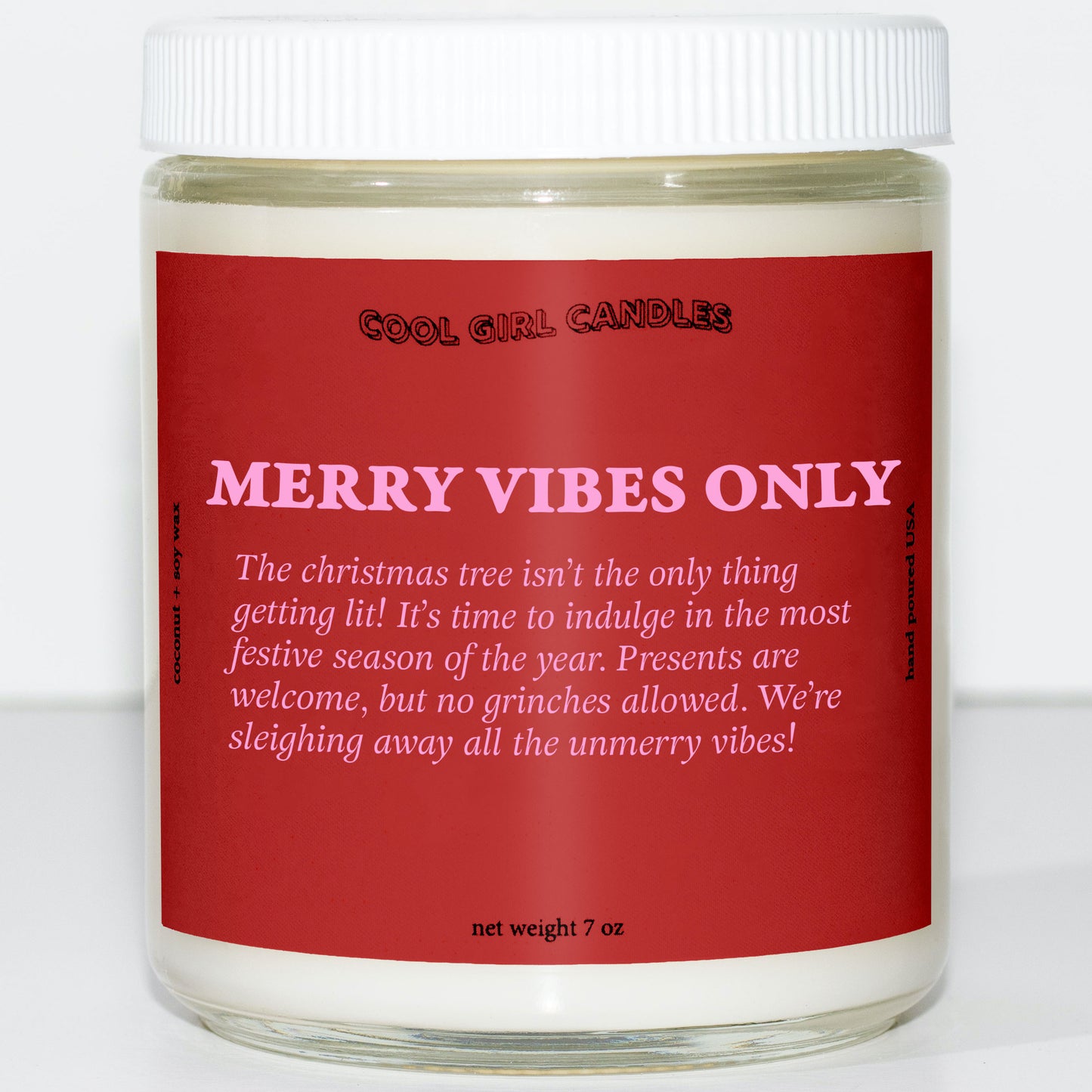 Merry vibes only holiday candle