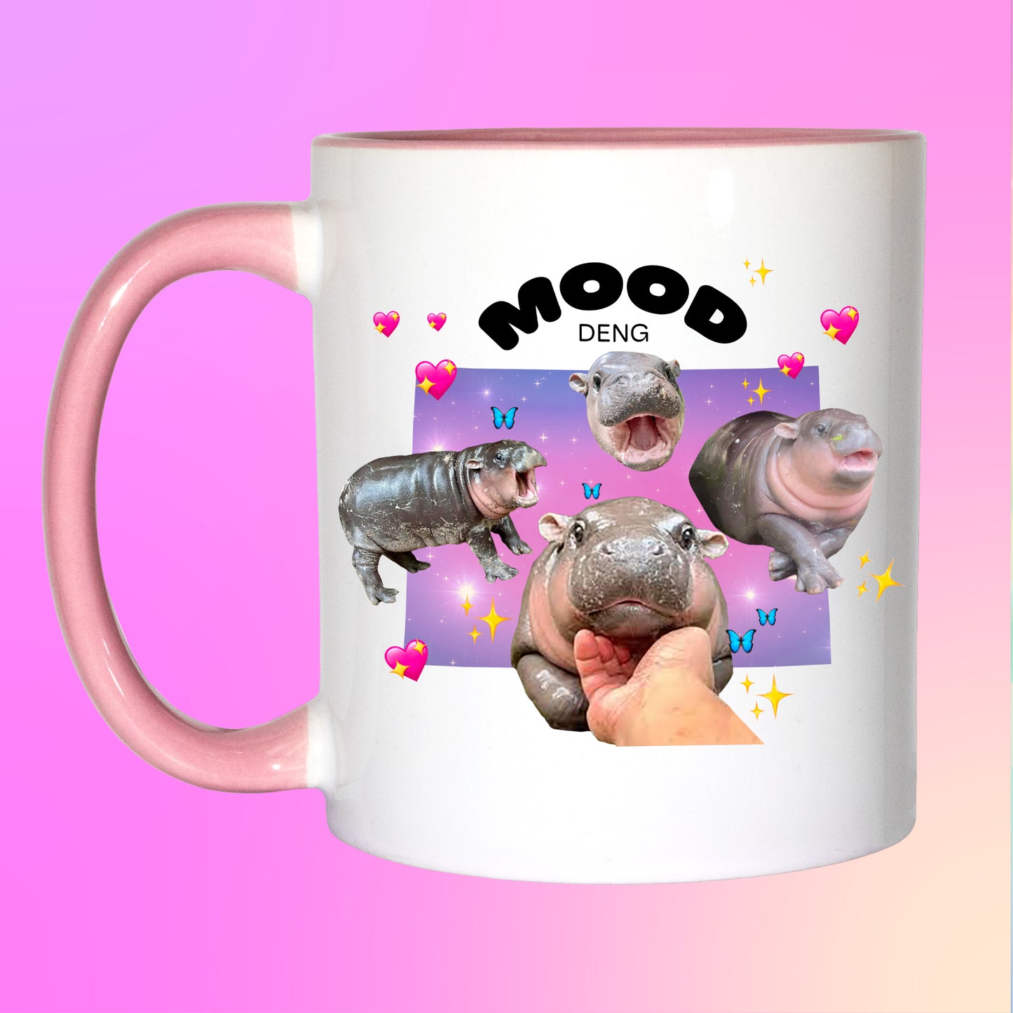 viral cute moo deng mug gift