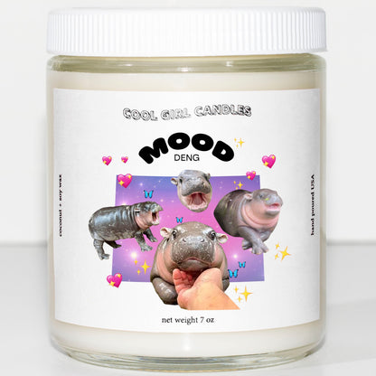 cute moo deng candle
