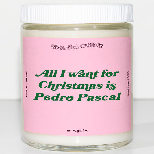 All I Want For Christmas Is Pedro Pascal Candle by cool girl candles