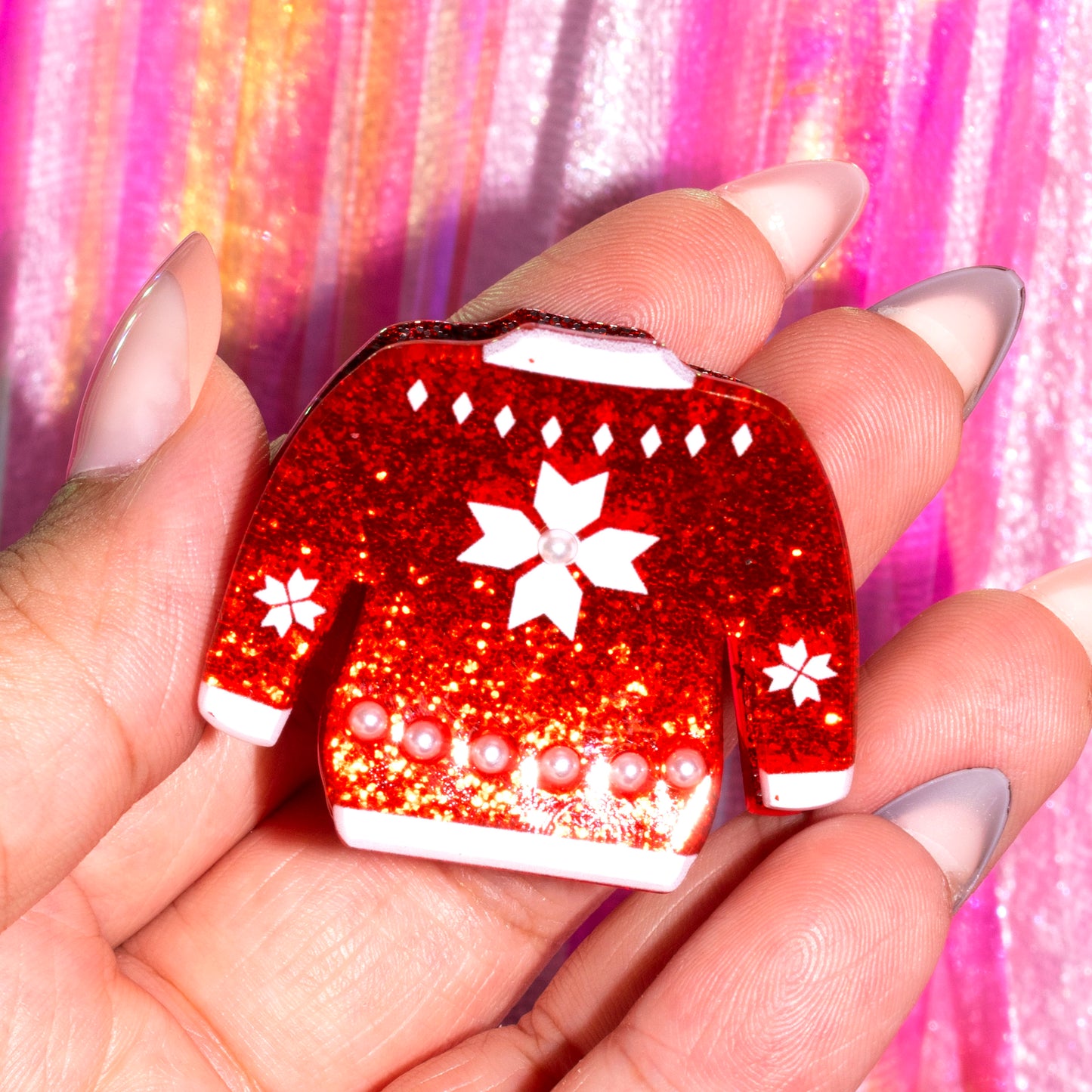 Ugly Christmas Sweater Hair Claw Mini by cool girl candles