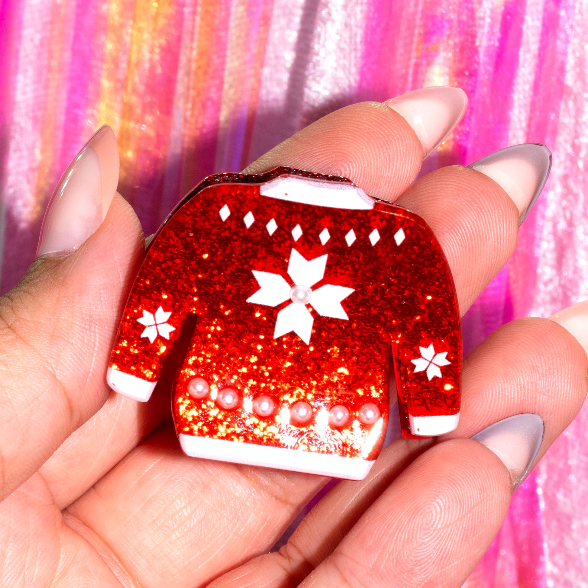 Ugly Christmas Sweater Hair Claw Mini by cool girl candles