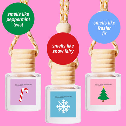 scented hanging car fresheners for christmas and holidays