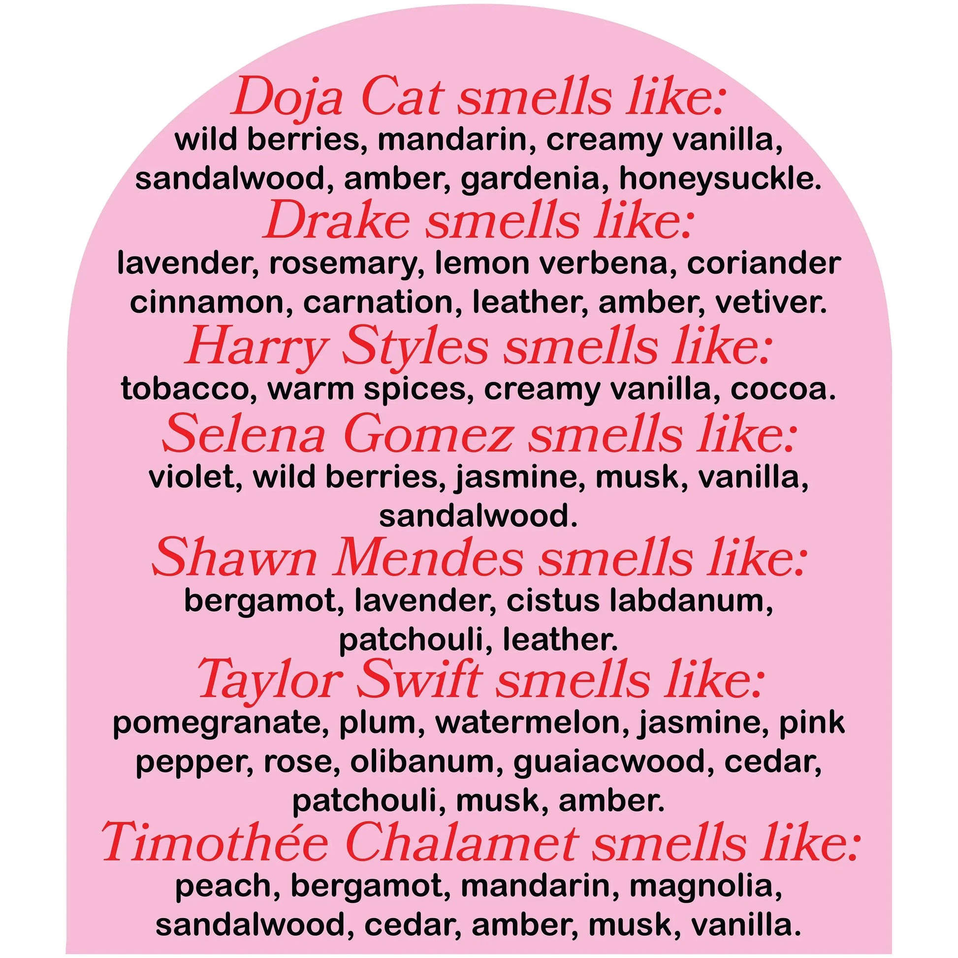 pop culture candles that smell like drake, harry styles, timothee chalamet, chris evans, sebastian stan, pedro pascal, taylor swift, doja cat, dylan o brien, evan peters, and more celebrities. Celebrity scented candles by cool girl candles