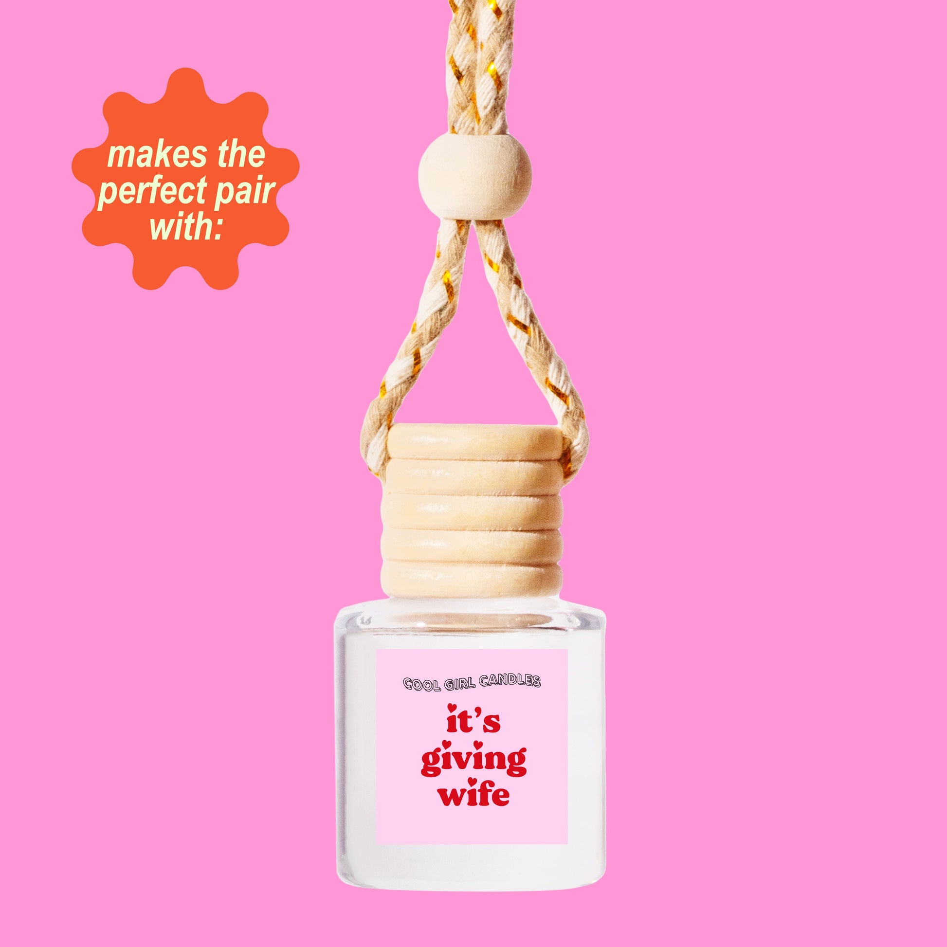 it's giving wife scented car freshener gift for wife, gift for bride, gift for wedding, cute stocking stuffer gift for wife