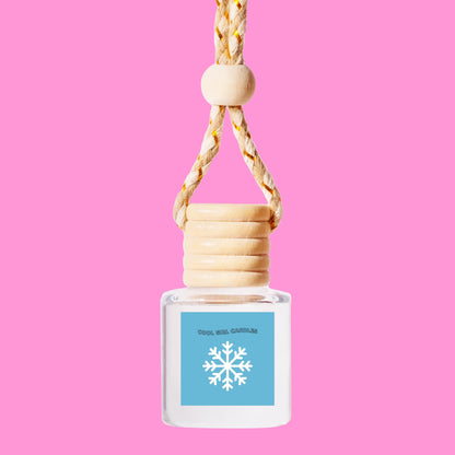cute winter car freshener with a snowflake design made by cool girl candles