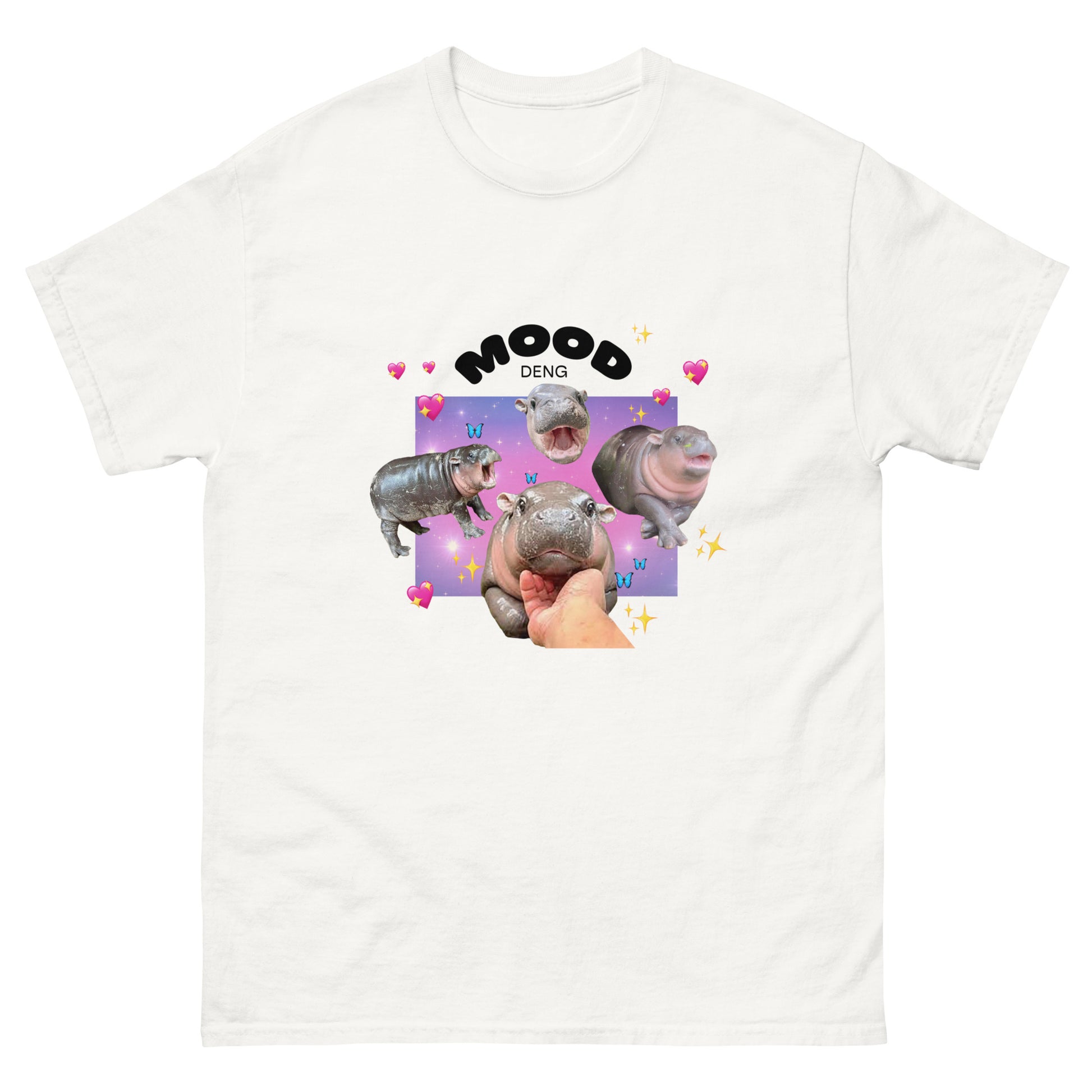 cute white moo deng t shirt