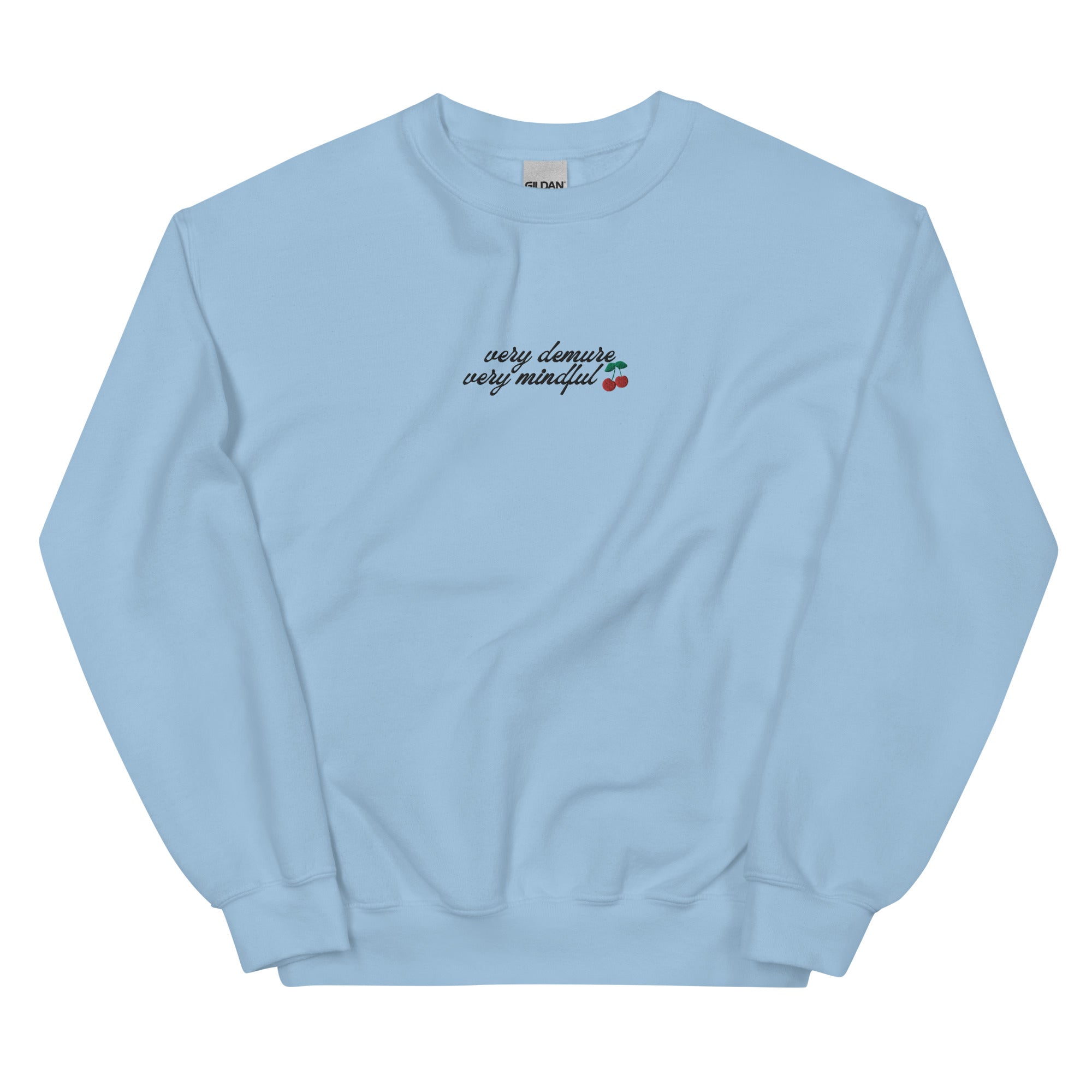 Very Demure Very Mindful Embroidered Crewneck Sweatshirt Cool Girl Candles