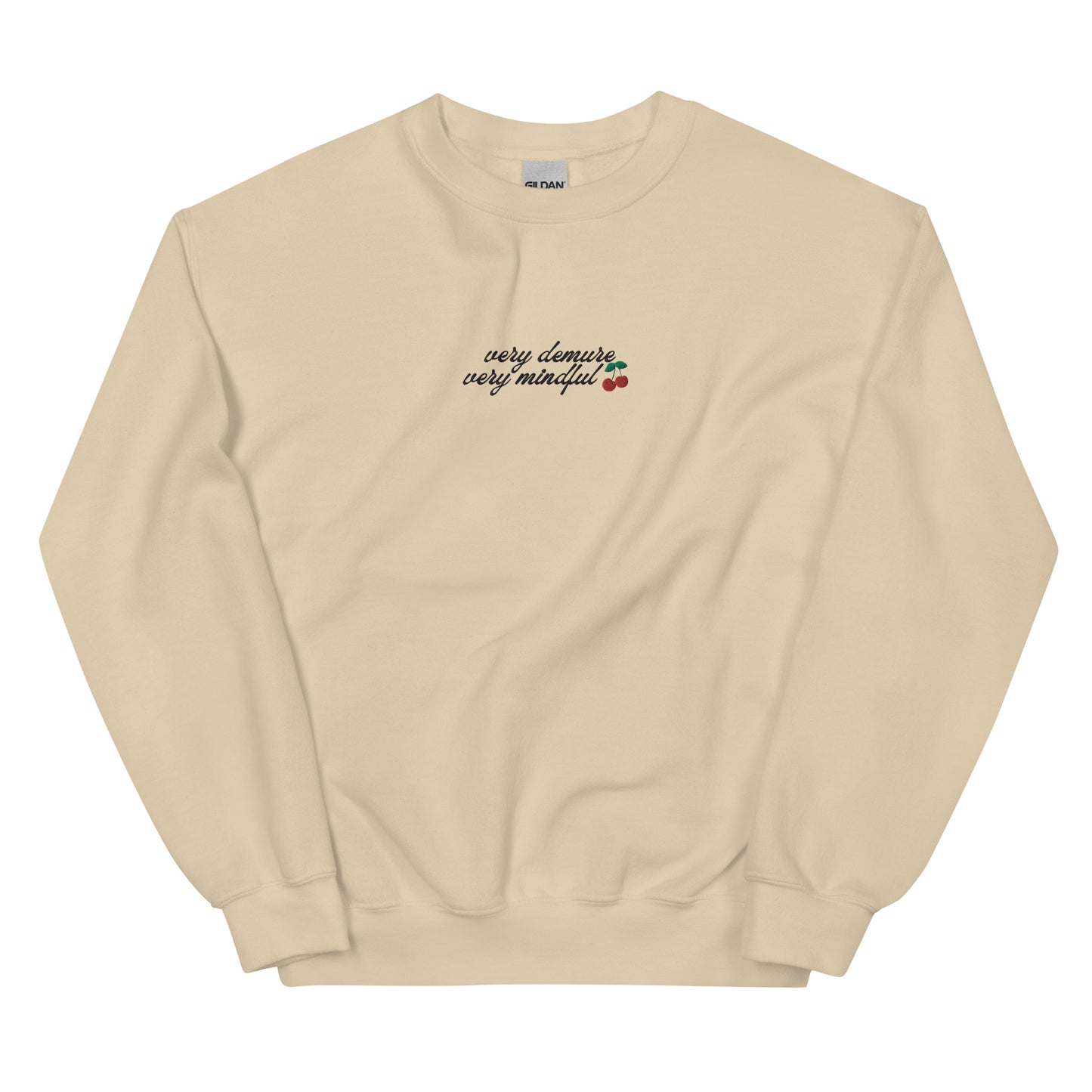 Very Demure Very Mindful Embroidered Crewneck Sweatshirt