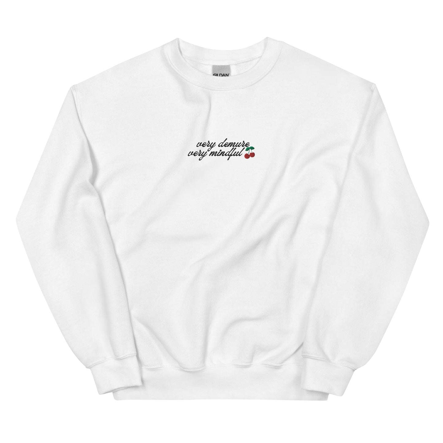 Very Demure Very Mindful Embroidered Crewneck Sweatshirt