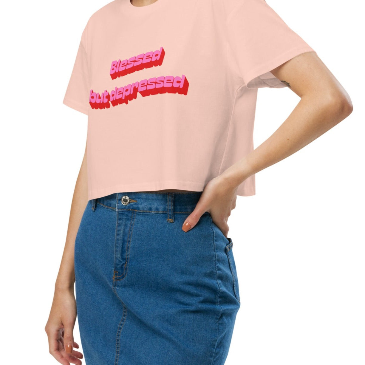 Blessed But Depressed Crop Top