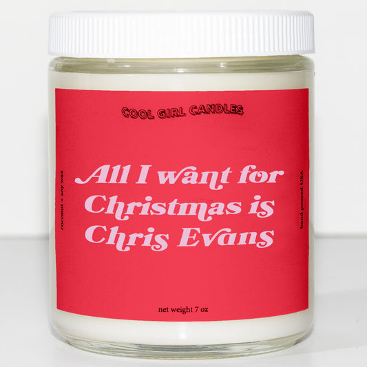 all i want for christmas is chris evans candle this smells like chris evans candle cute christmas candle decor aesthetic