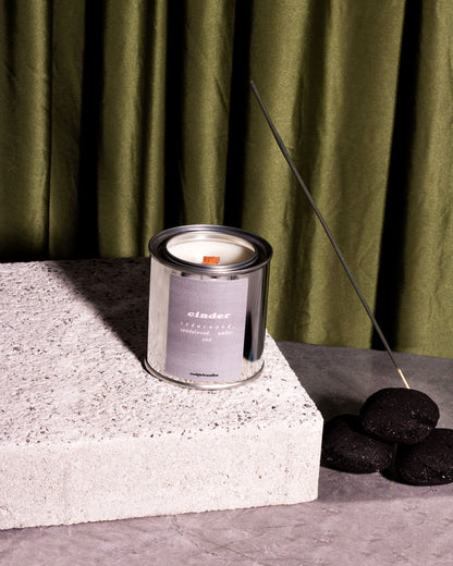 Smoky woody candle. Fall 2022 scented candle. Cedarwood, sandalwood, amber, oud candle. Cool Girl Candles. charcoal scented candle