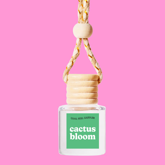 cactus bloom scented hanging car freshener that smells like cactus blossom