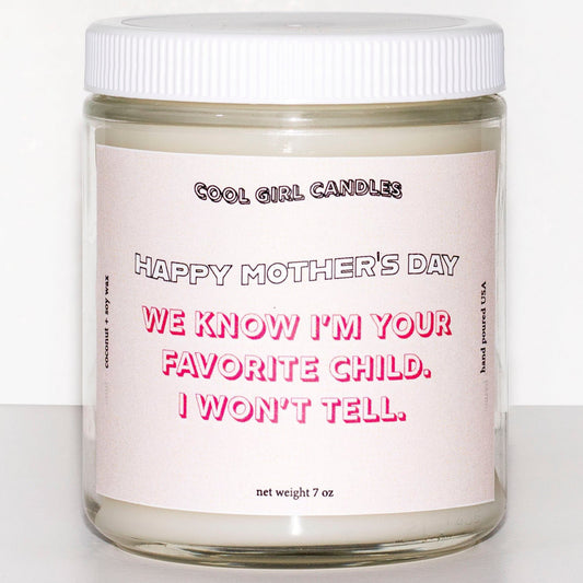 favorite child candle by cool girl candles aesthetic mothers day gift candle funny candle for mothers day gift for mom