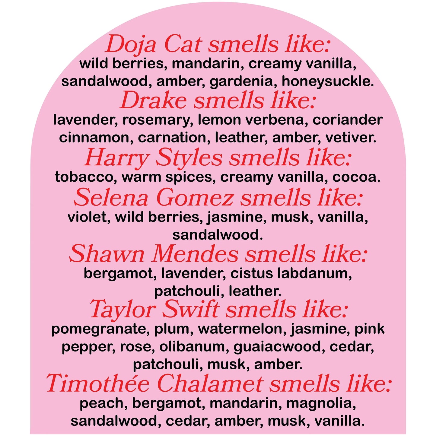 pop culture candles that smell like drake, harry styles, timothee chalamet, chris evans, sebastian stan, pedro pascal, taylor swift, doja cat, dylan o brien, evan peters, and more celebrities. Celebrity scented candles by cool girl candles