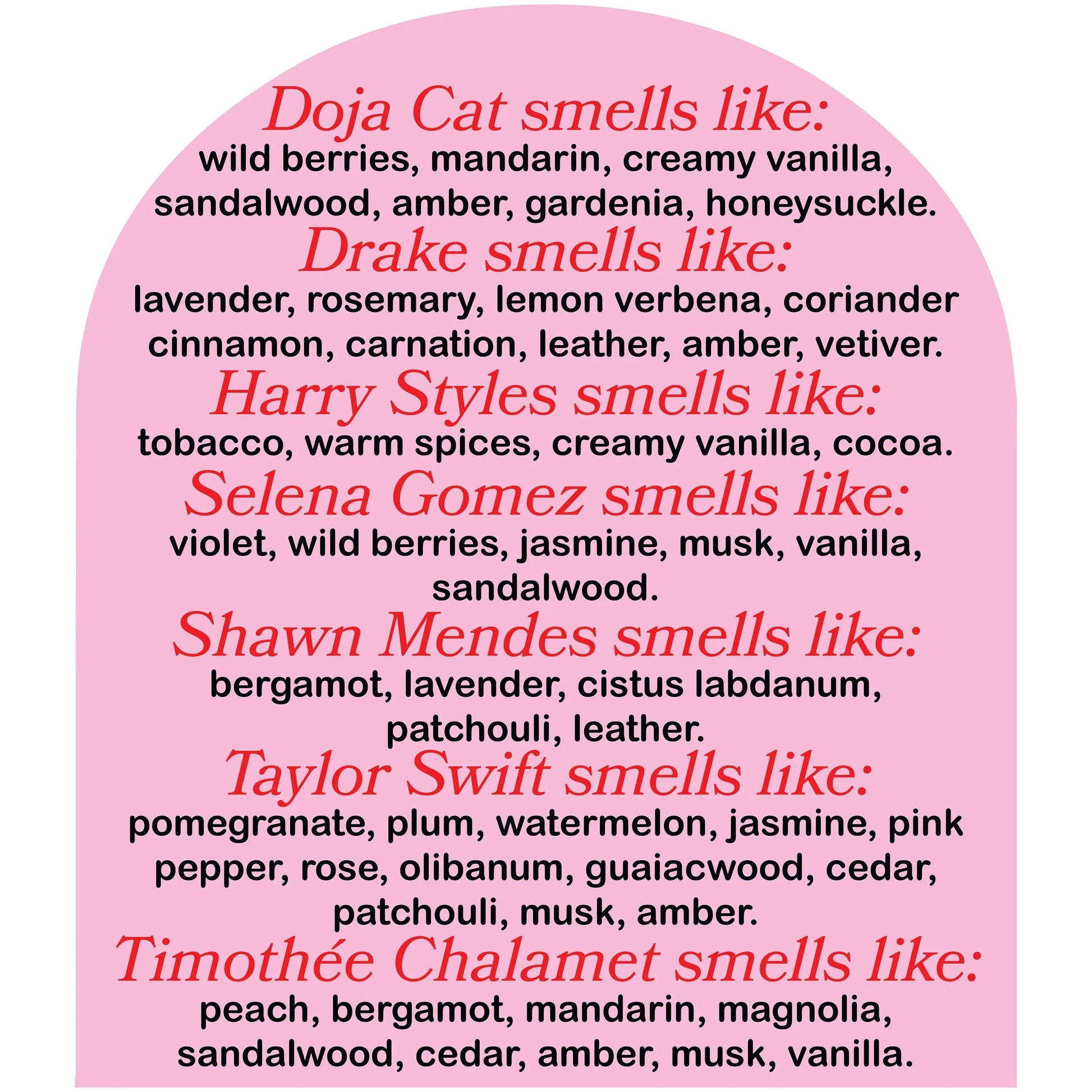 pop culture candles that smell like drake, harry styles, timothee chalamet, chris evans, sebastian stan, pedro pascal, taylor swift, doja cat, dylan o brien, evan peters, and more celebrities. Celebrity scented candles by cool girl candles