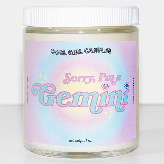 Gemini horoscope candle | Our Gemini zodiac candle has scents of sea salt, soft florals, and ozone notes for a calming, zen scent