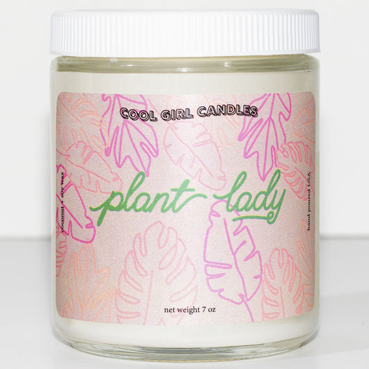 plant lady candle monstera leaf palm leaf aesthetic