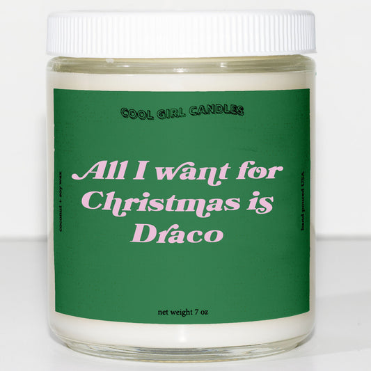 all i want for christmas is draco malfoy candle this smells like draco malfy candle harry potter candle christmas gift