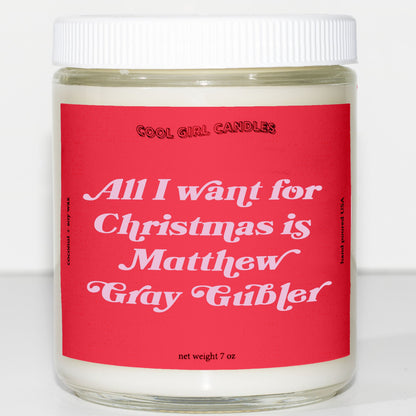 all i want for christmas is matthew gray gubler candle this smells like matthew gray gubler candle cute criminal minds candle merch aesthetic decor