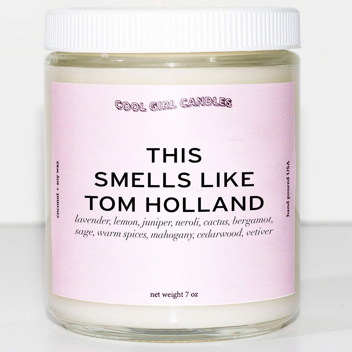 this smells like tom holland candle by cool girl candles