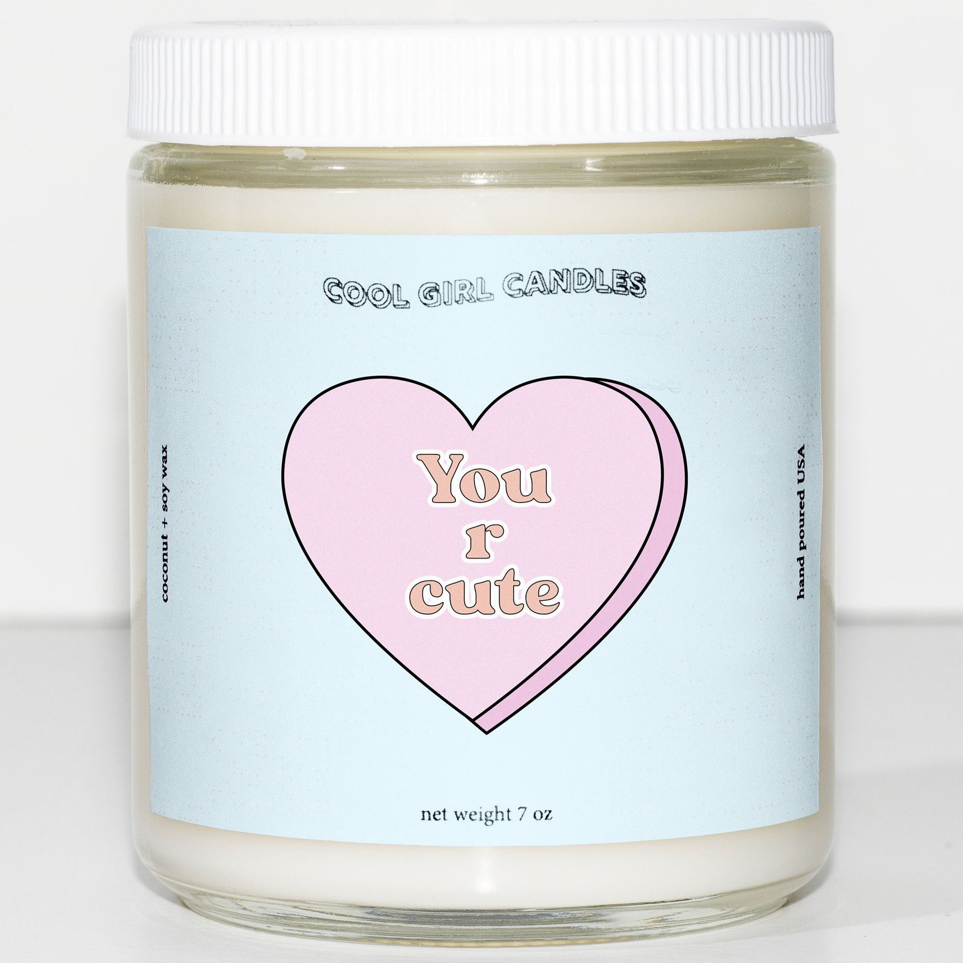 you are cute candy heart candle cute valentines day candle