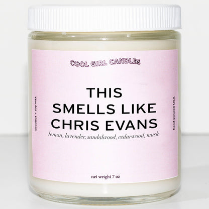 this smells like chris evans candle cute aesthetic captain america marvel candle merch