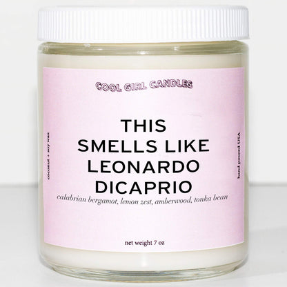 this smells like leonardo dicaprio candle by cool girl candles